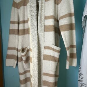 Sweet Rain Cream and Tan Cardigan Sweater